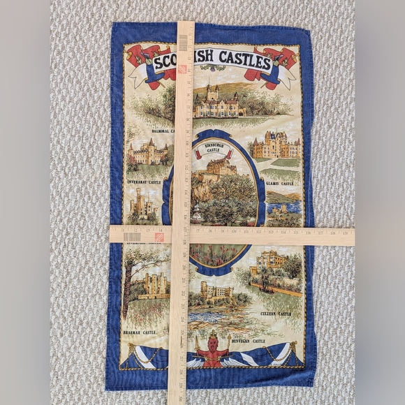 VTG 100% Cotton Scottish Castles Tea Towel Kitchen Dish Cloth Made in Britain - Picture 12 of 12